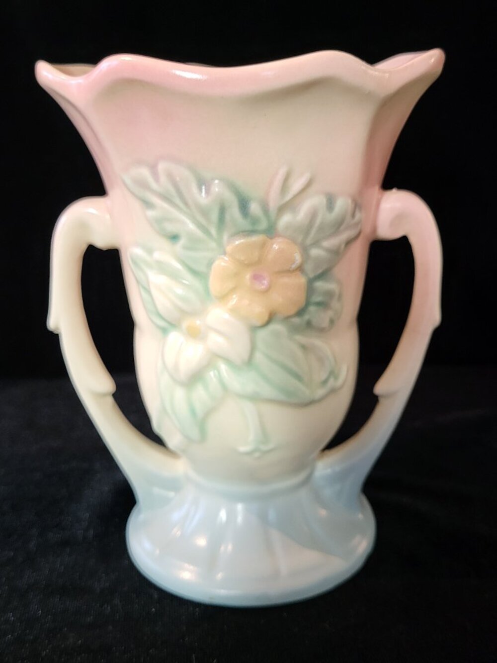 Vintage 1940s Hull Art Pottery Wildflower Vase Double Handled Pastel W-3